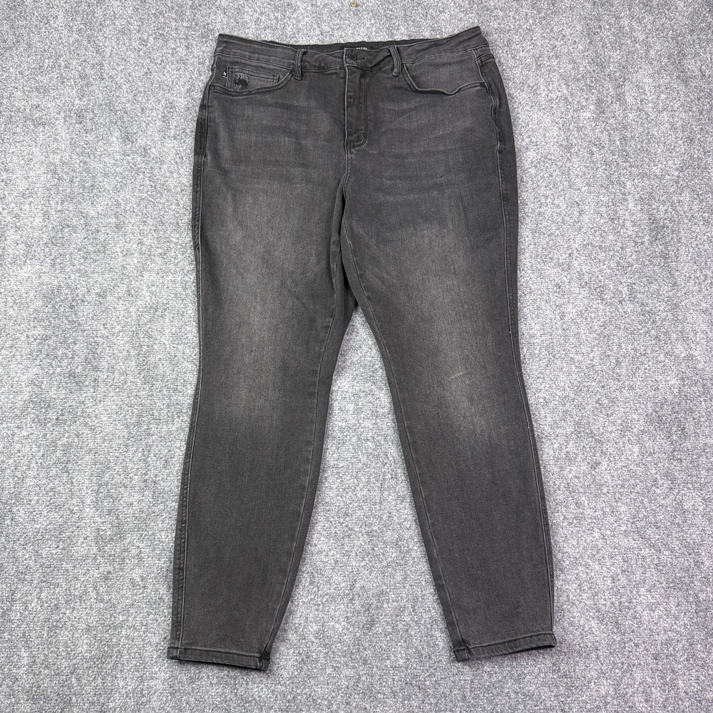 Judy Blue Jeans Womens 18W Plus Skinny Fit High Rise Black Stretch Denim